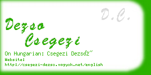 dezso csegezi business card